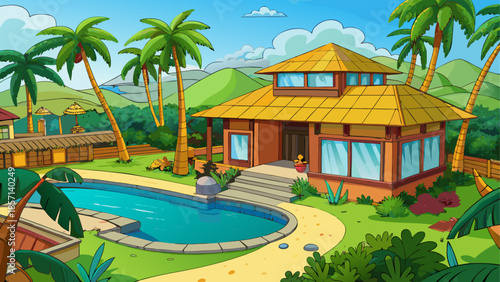 Tropical villa with pool