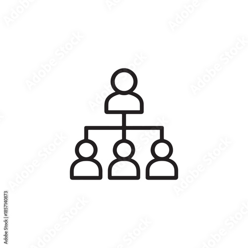 Vector illustration of Business Organization Chart Showing Hierarchy and Team Leadership Structure
