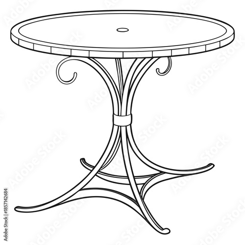 Elegant round outdoor table