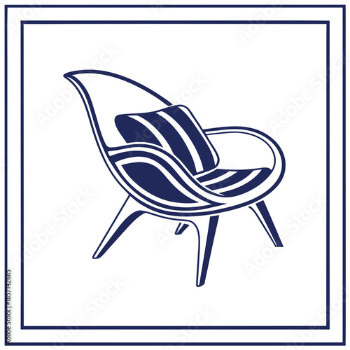 Modern blue striped chair