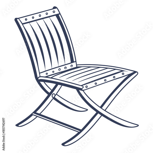 Modern folding chair with metal frame