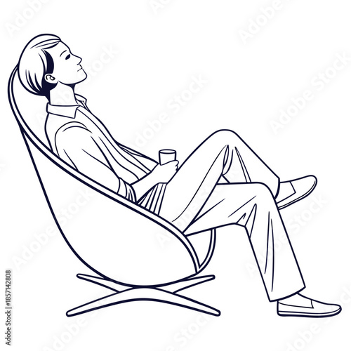 Man relaxing in chair
