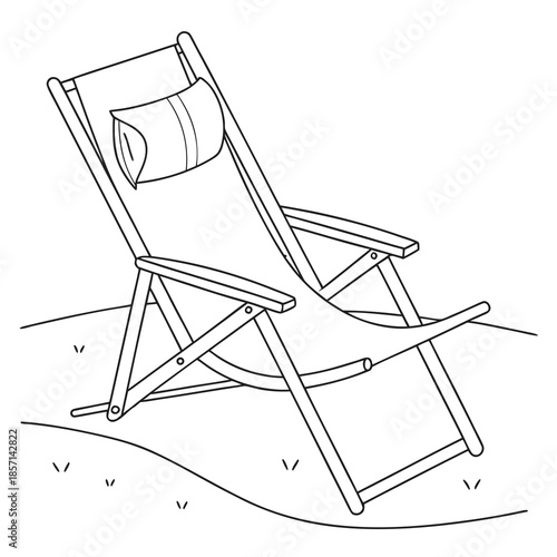 Beach chair with headrest