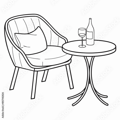 Relaxing chair with wine