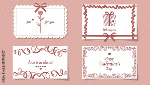 Valentine's Day greeting cards with elegant designs and messages