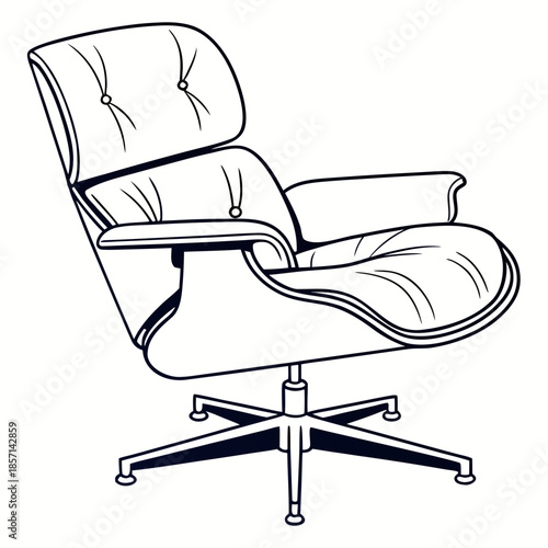 Modern leather lounge chair