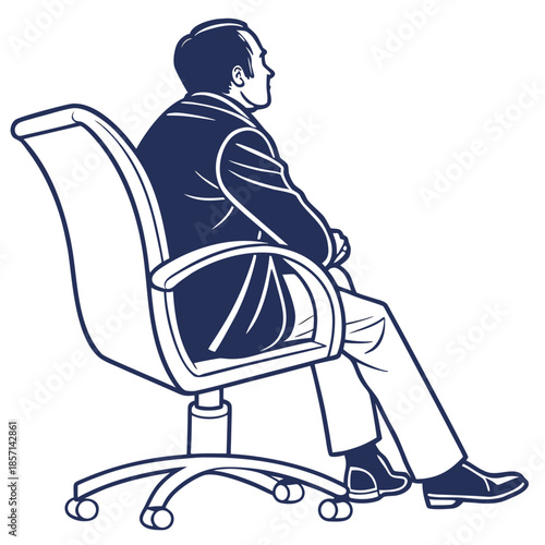 Man sitting in office chair