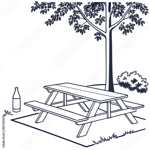 Peaceful picnic under a tree