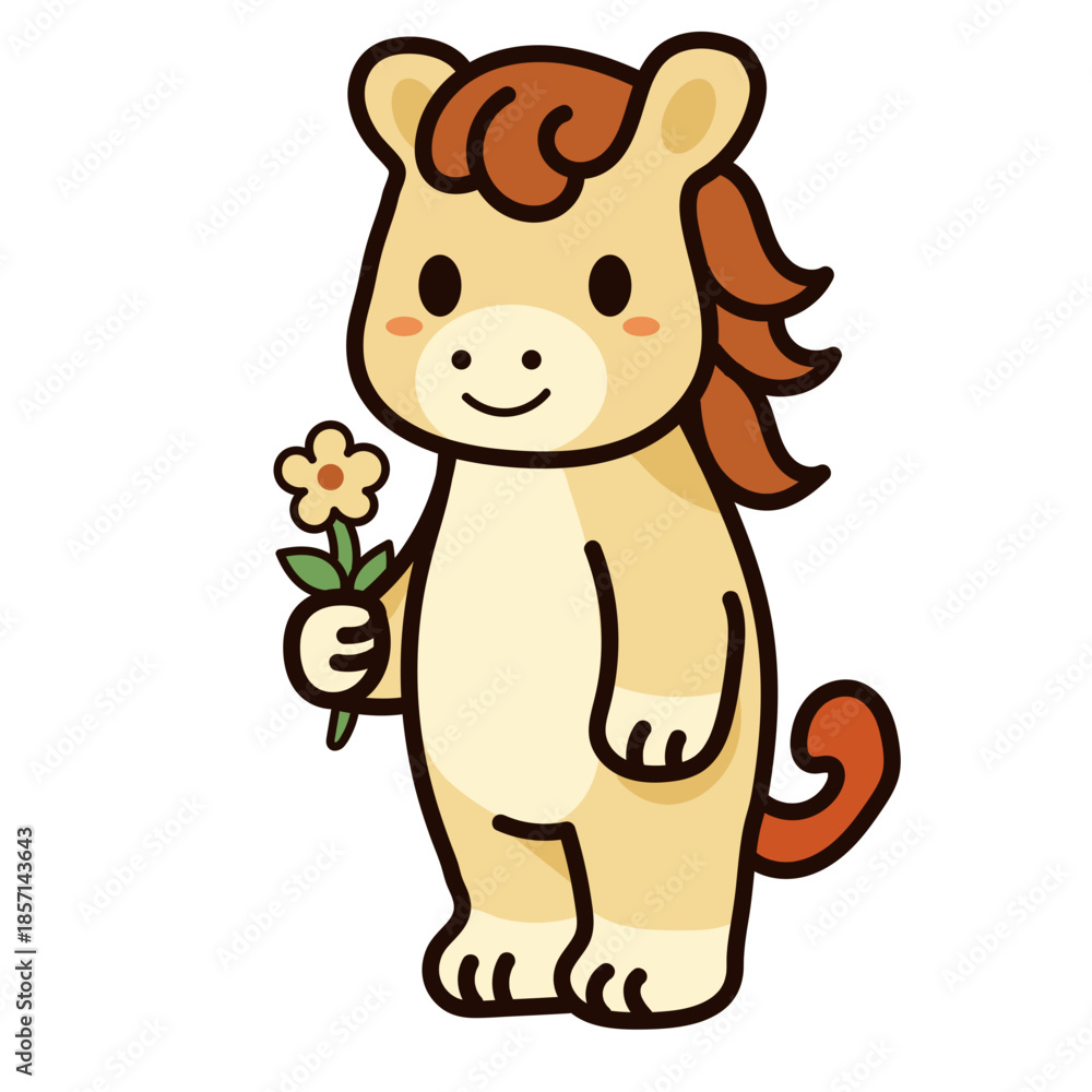 Obraz premium horse mascot, zodiac horse, year of the horse, lunar new year mascot, chinese new year character