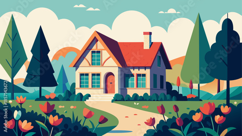 Charming cottage in a lush garden