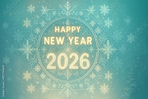Happy New Year 2026 Winterdesign -. Frohes Neues Jahr Wallpaper