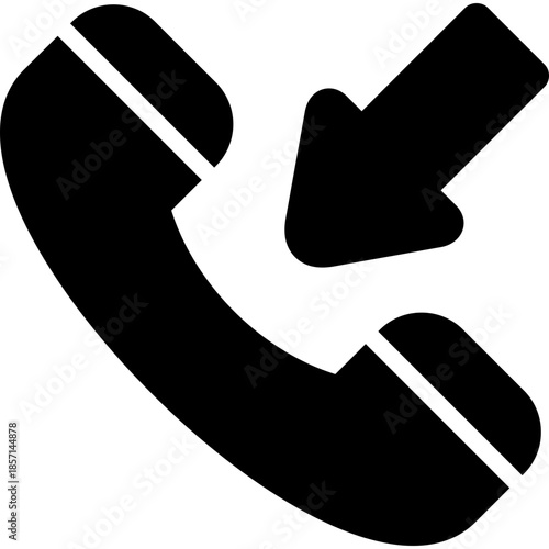 incoming call icon illustration design with solid