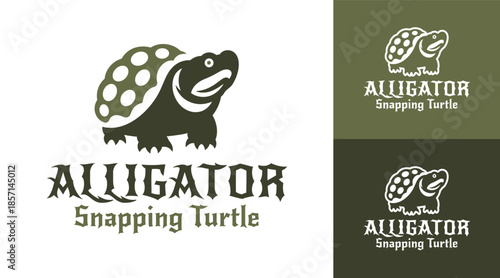 Alligator Snapping Turtle Logo Modern Minimalist Reptile Identity