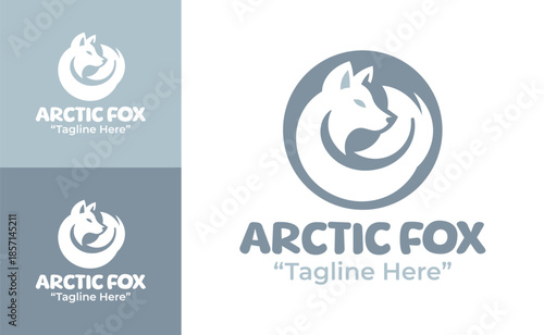 Arctic Fox Logo Modern Minimalist Winter Identity