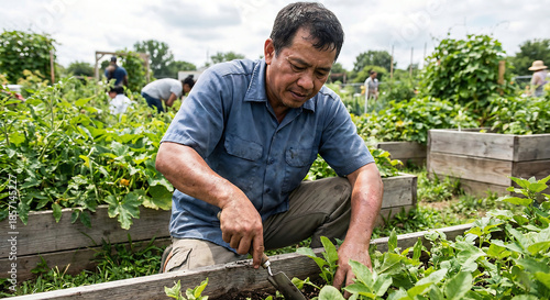 man working in the garden
