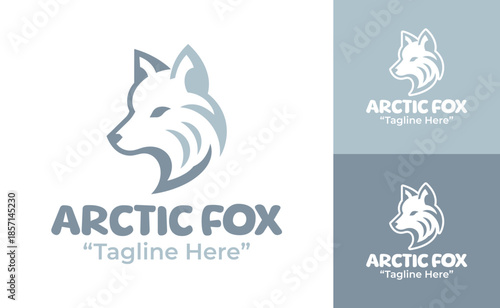 Arctic Fox Logo Modern Minimalist Nature Emblem