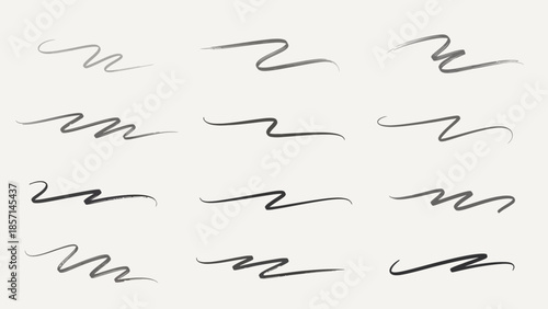 Set of hand-drawn pencil strokes and scribbles for design elements.