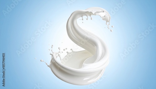 White liquid, swirling up in a stylized 