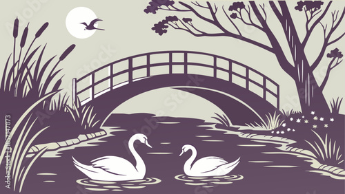 Serene night by the bridge