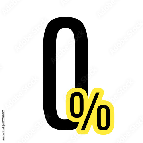 Zero fees icon set, stamp. Vector certificate icon. Vector illustration. percent sign icon