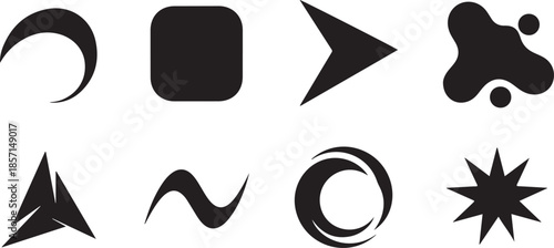 Modern abstract logo designs collection black