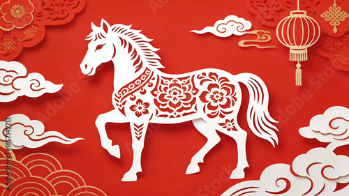 Zodiac illustration of the Year of the Horse
