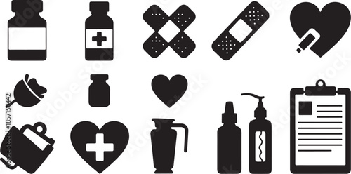medical icons set for healthcare use