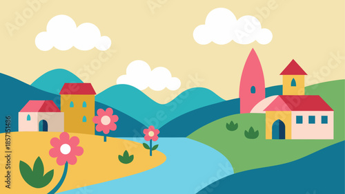 Village by the river