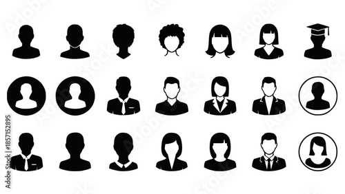 Wallpaper Mural User icon vector set. Profile and people silhouette collection. Transparent background SVG version. Torontodigital.ca