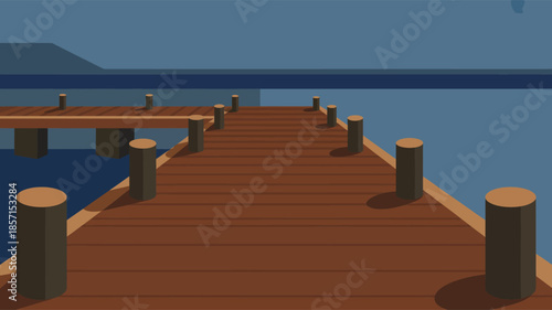 Serene wooden dock over calm water
