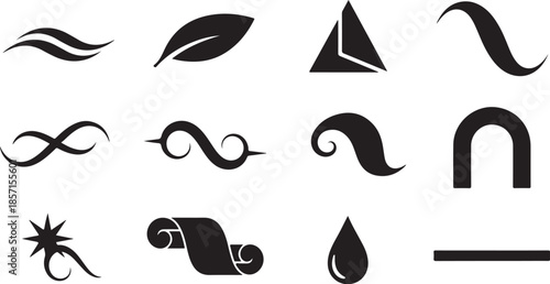 Collection of elegant black design elements