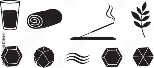 yoga and wellness icons set illustration