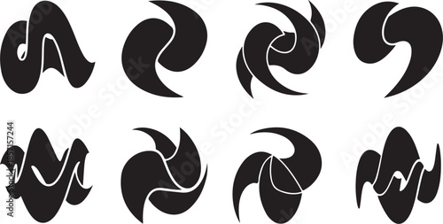 Collection of abstract black logo designs