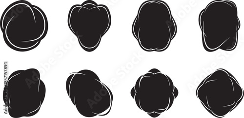 set of abstract black shapes