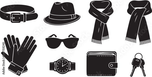 black and white mens accessories collection