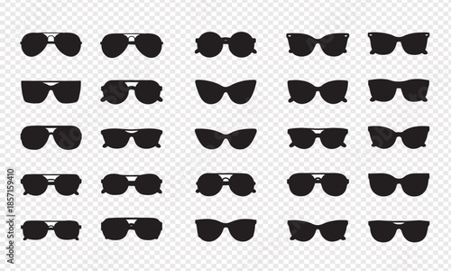 Collection of various stylish sunglasses in different shapes and designs