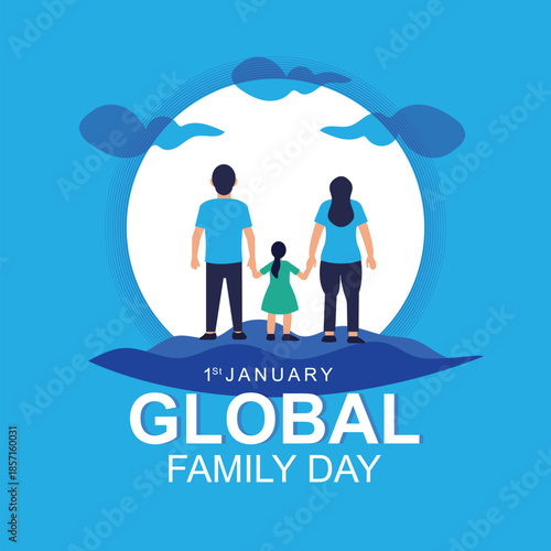 Global Family Day Background on 1st January