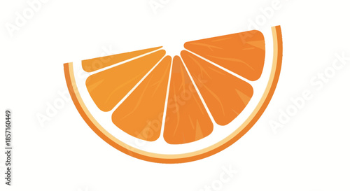 Minimalistic Illustration of an Orange Slice with Bright Color Scheme for Freshness and Wellness
