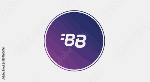 Modern BB logo with a sleek purple circular design for branding and corporate identity