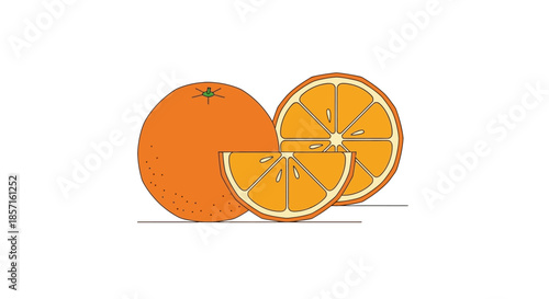 Fresh Juicy Oranges with Sliced Segments and Bright Colorful Appearance