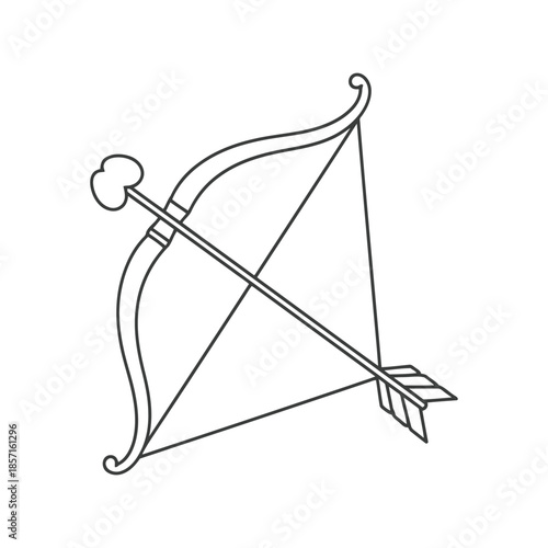 Minimalist archery bow and arrow icon Vector