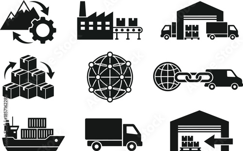 Representing logistics, supply chain, and global shipping