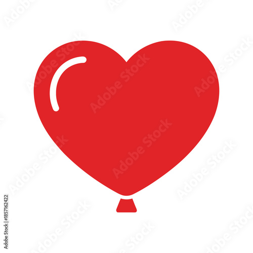 Red heart shape balloon illustration Vector