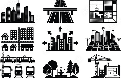 Cityscape Buildings, Transportation, and Urban Planning