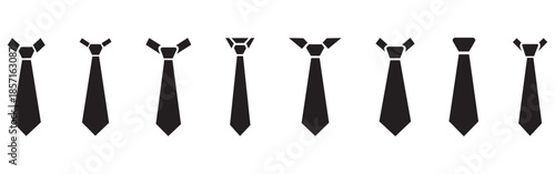 Black and White Formal Wear Icon Collection Isolated on White Background for Business and Menswear Vector Design