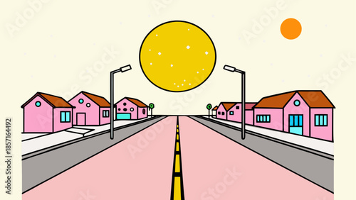 Sunny suburban street