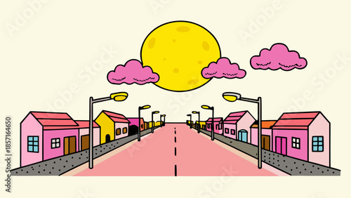 Colorful suburban street