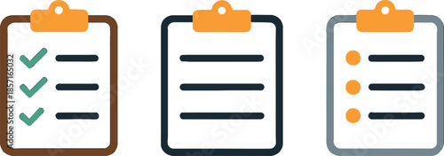 Clipboard Checklist Icons Set