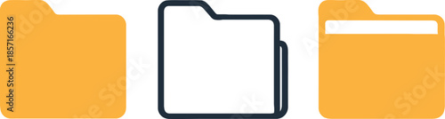 Three Folder Icons in Orange