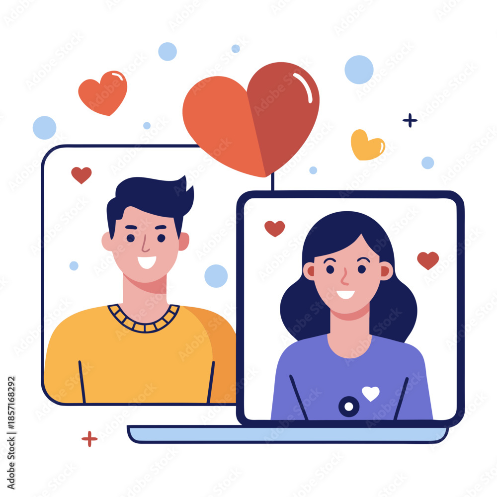 Fototapeta premium Valentine Video Call Love